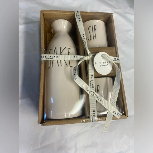 5/$20 Rae & Dunn Sake & Sip Pitcher and 2 Cups Set White Japan Hibachi Aesthetic - Picture 1 of 7